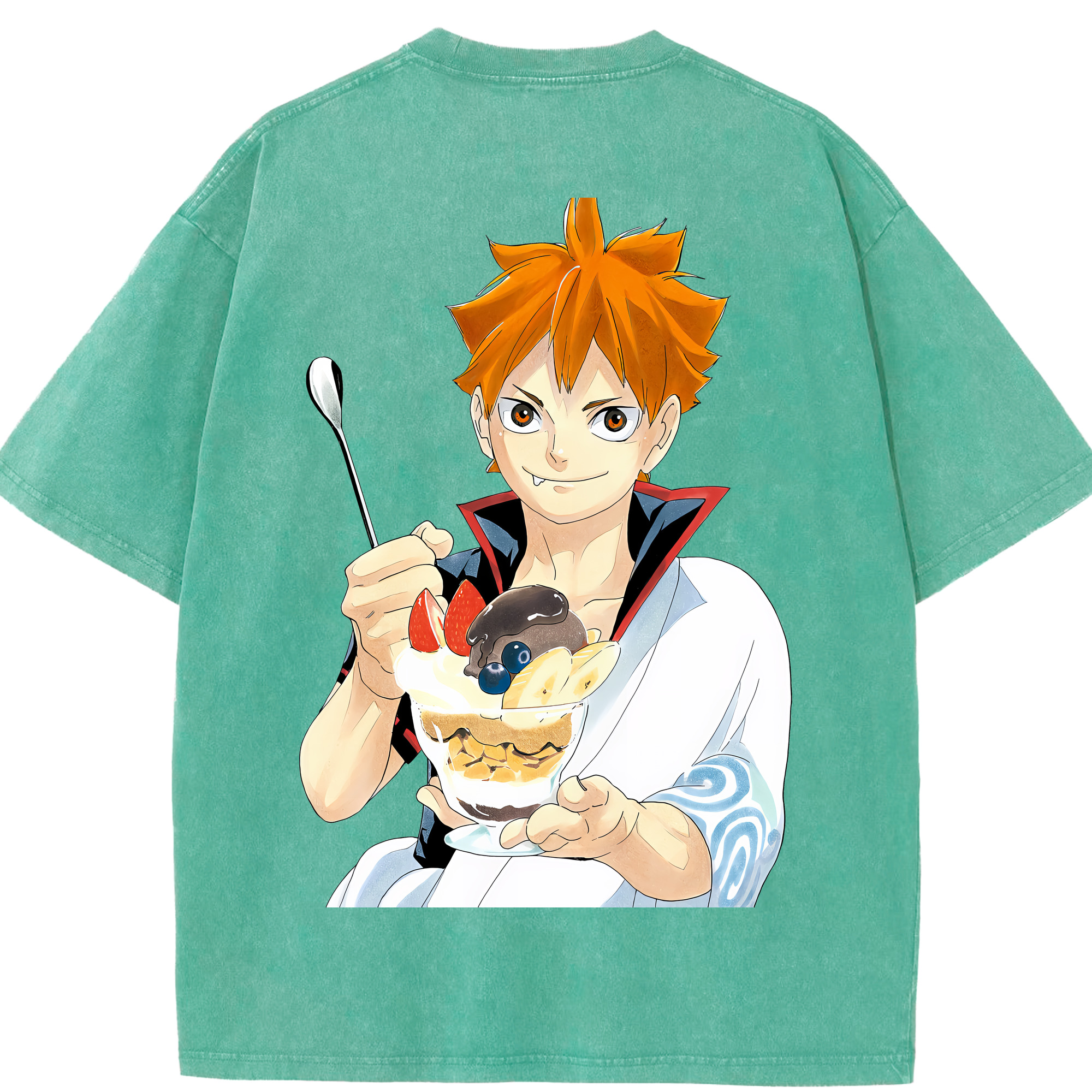 （画像用） ハイキュー!! Haikyu!! 綿100% ヴィンテージ風 半袖Tシャツ（背面プリント）